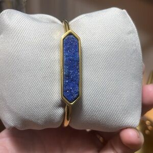Kinsley Armelle Ondine Blue Quartz Gold Bangle